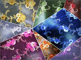 Mesh Lace Floral Amaryllis Fabric