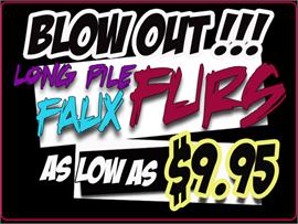 BLOW OUT Faux Fur  Long Pile Fabrics