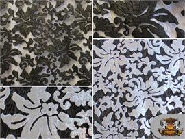 Spider Matte Sequin Floral Fabrics