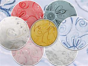 Taffeta Floral Embroidered Cord Fabrics