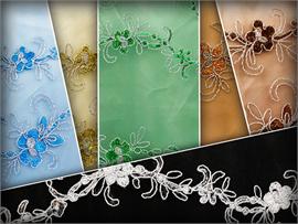 Mesh Sequin Embroidery Floral Fabric Daffodil