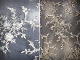 Mesh Embroidered Hand Beaded Gardenia Fabrics