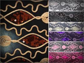 Mesh Sequin Fish Cords Fabric