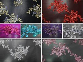 Mesh Floral Sequin Seaweed Fabrics