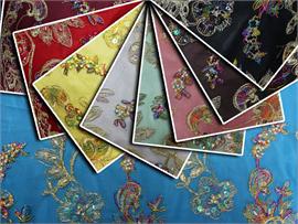Mesh Hand Beaded Sequin Fabrics