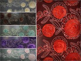 Mesh Sequin Sun Flower Fabrics