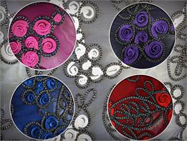 Mesh Metallic Embroidered Soutache Cording Fabrics