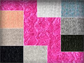 Minky Plush Rose Ribbon Eyelash Fabric