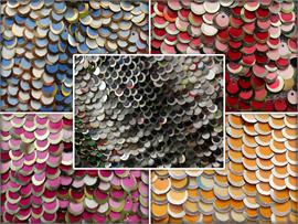 Sequin Multi Gradient Round Dangle Scale Fabrics