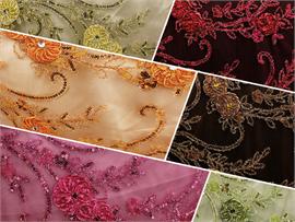 Mesh Lace Sequin Floral Stoned Tinsel Fabric