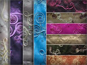 Taffeta Floral Swirl Cording Fabrics