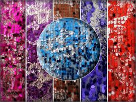 Small Sequin Teardrop Metallic Foil Floral Dangle Fabric