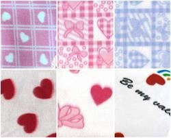 Fleece Fabric Printed Hearts