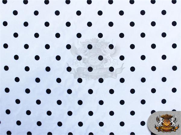 Organza Velvet Flock Polka Dots Fabric Black White 60 Wide