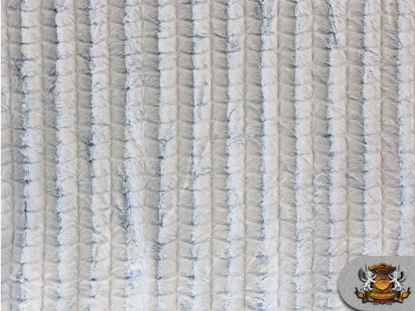 MINKY LONG PILE GROOVED SKYBLUE FABRIC BY THE YARD