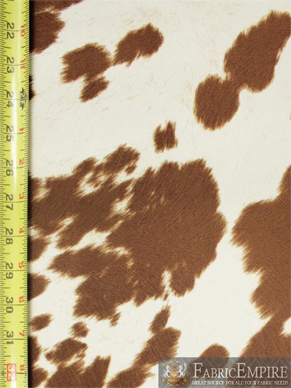 Suede Velvet Cow Print Fabric Udder Madness Upholstery Bronze 54