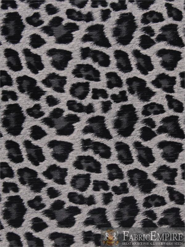 Chenille Velvet Upholstery Drapery Fabric Snow Leopard