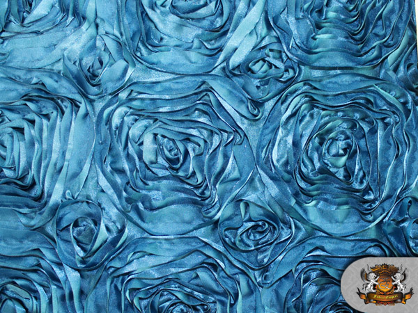 ROSETTE SATIN FABRIC PEACOCK / 54 WIDE / SOLD BY THE YARD  